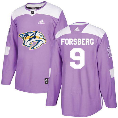 Adidas Predators #9 Filip Forsberg Purple Authentic Fights Cancer Stitched NHL Jersey - Click Image to Close